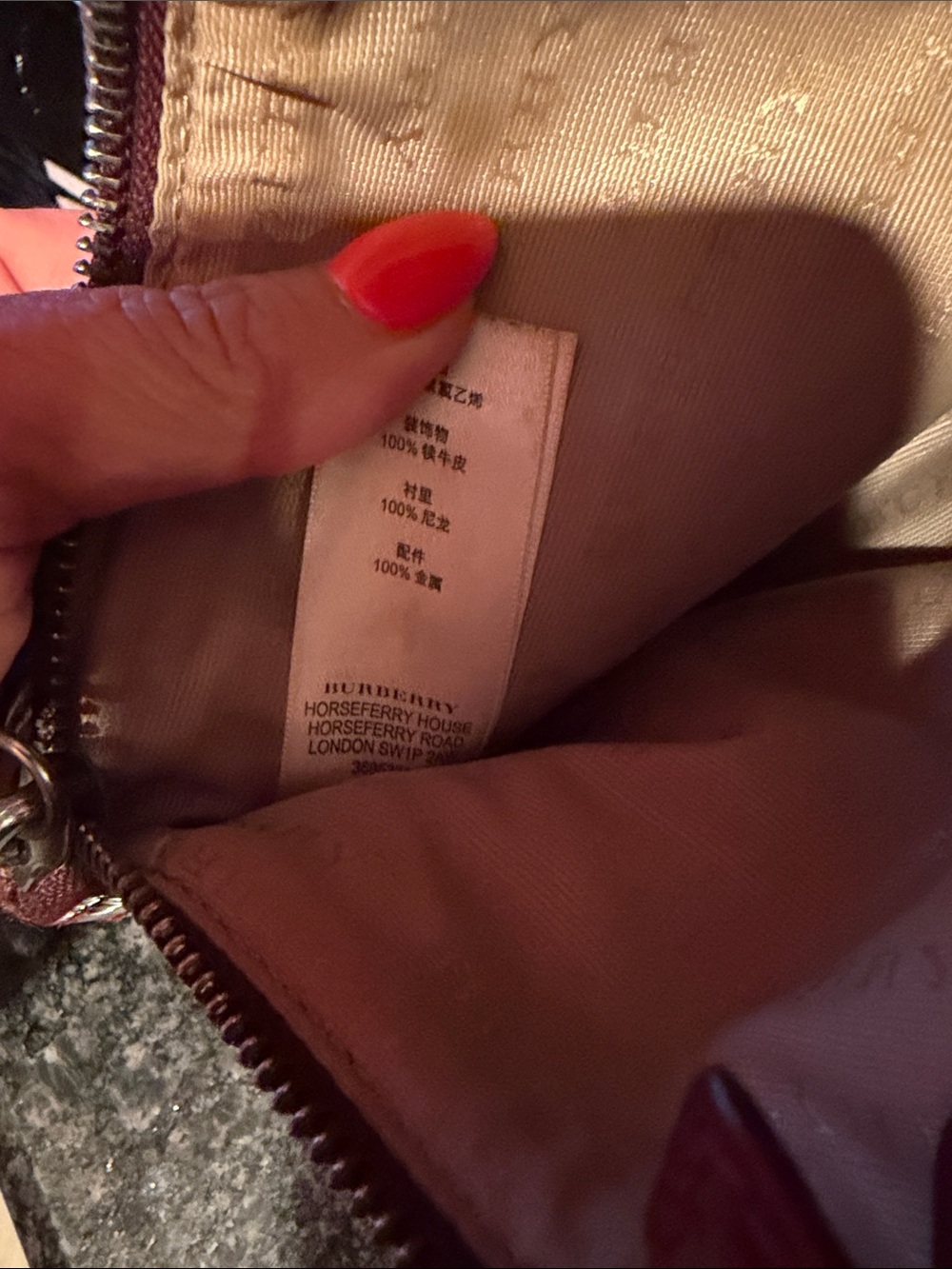 Burberry Burgundy/beige Nova Star-Print Wristlet Clutch - Picture 3 of 4